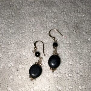Elegant Black and Silver Dangle Earrings